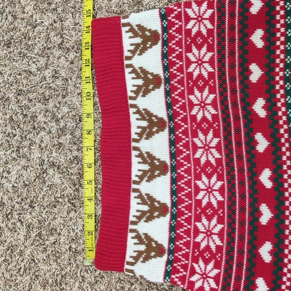 Forever 21 red brown festive Christmas reindeer knit mini skirt - Picture 3 of 7
